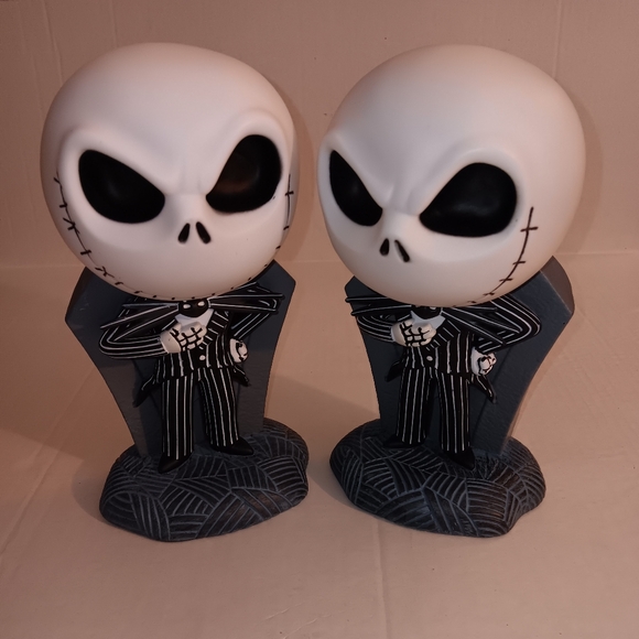 Disney Black White Jack Skellington Bank Figurine Nightmare Before Christmas - Picture 1 of 5